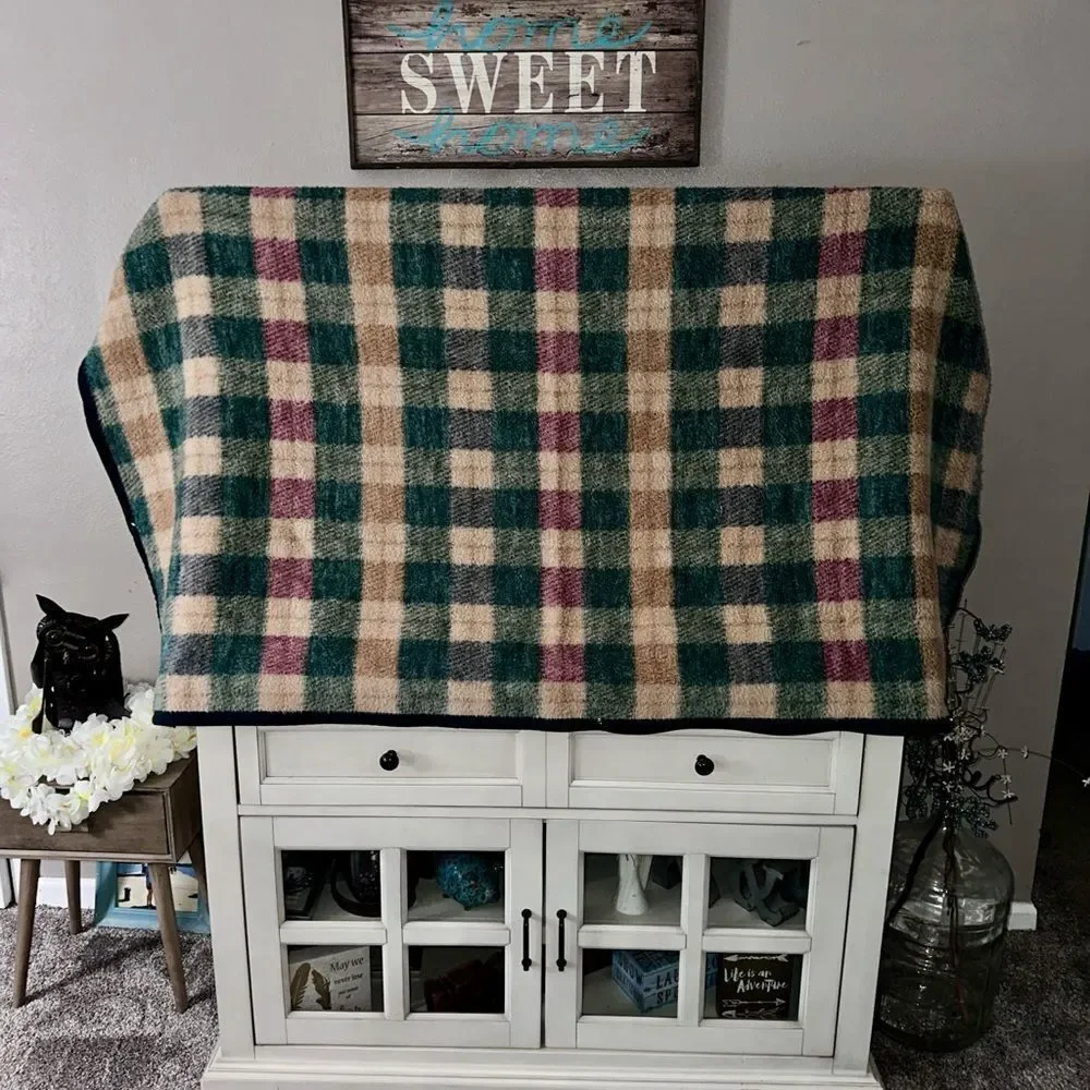 Vtg Biederlack of America Cuddle Wrap Blanket Plaid Zipper Snaps USA OG Snuggie